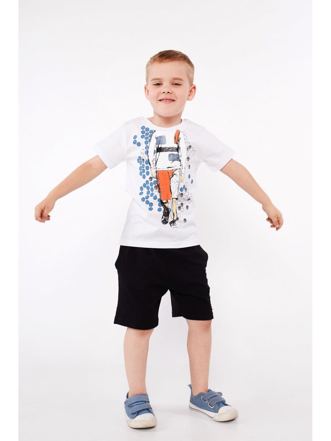 Boy\'s T-shirt with an application, white NDZ4463 - Online store - Boutique